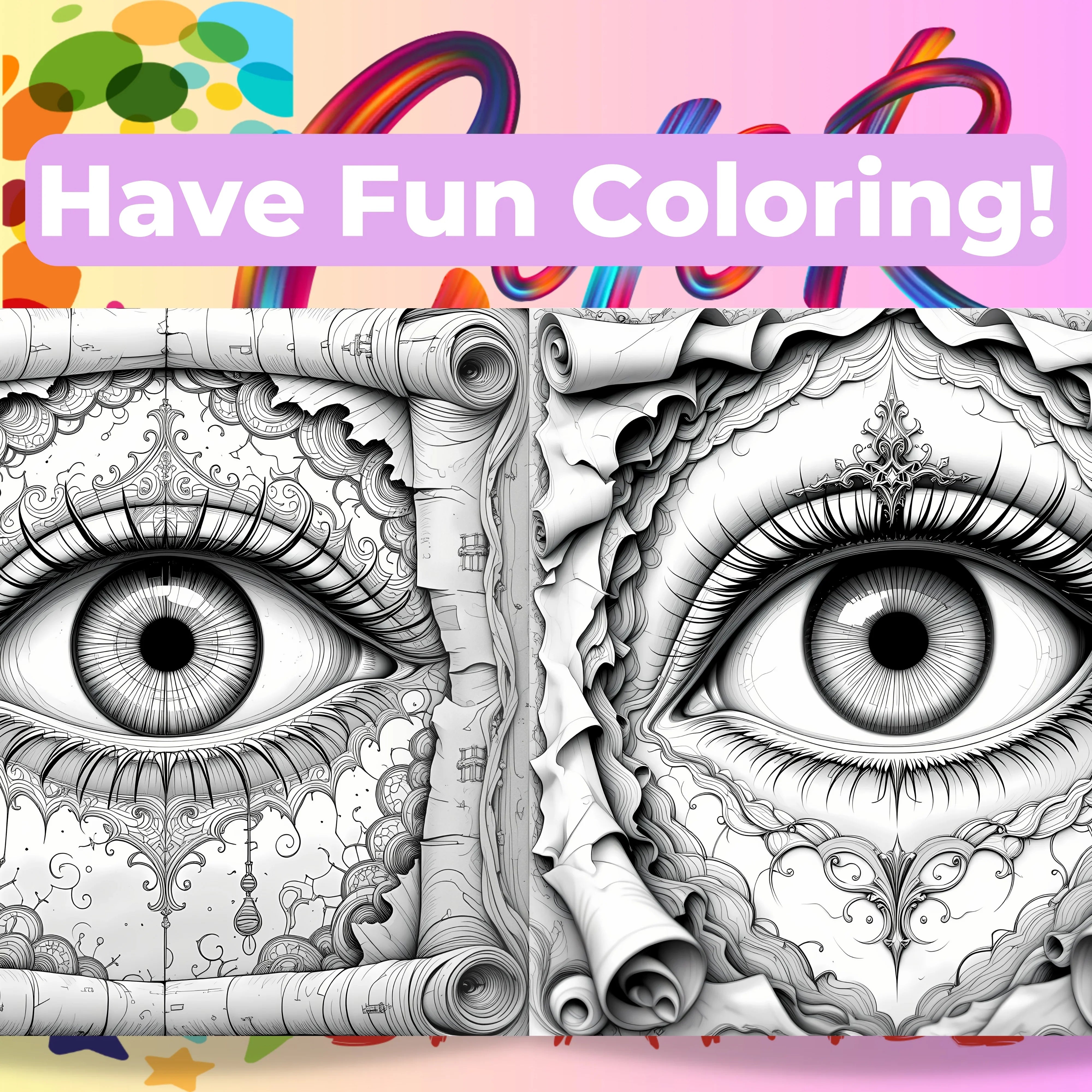 Fantasy Eyes Coloring Book Bundle - CraftNest - Digital Crafting and Art