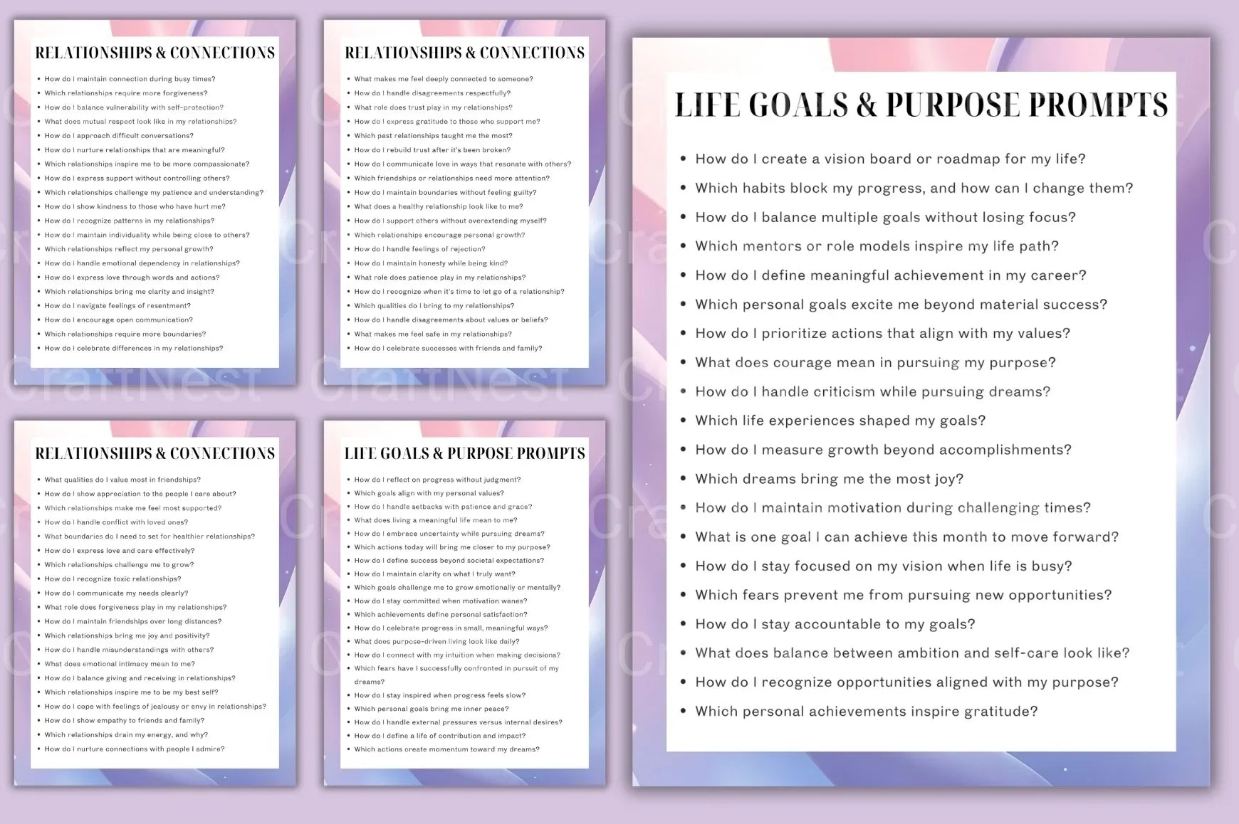 Self Discovery Prompt Vault - CraftNest - Digital Crafting and Art