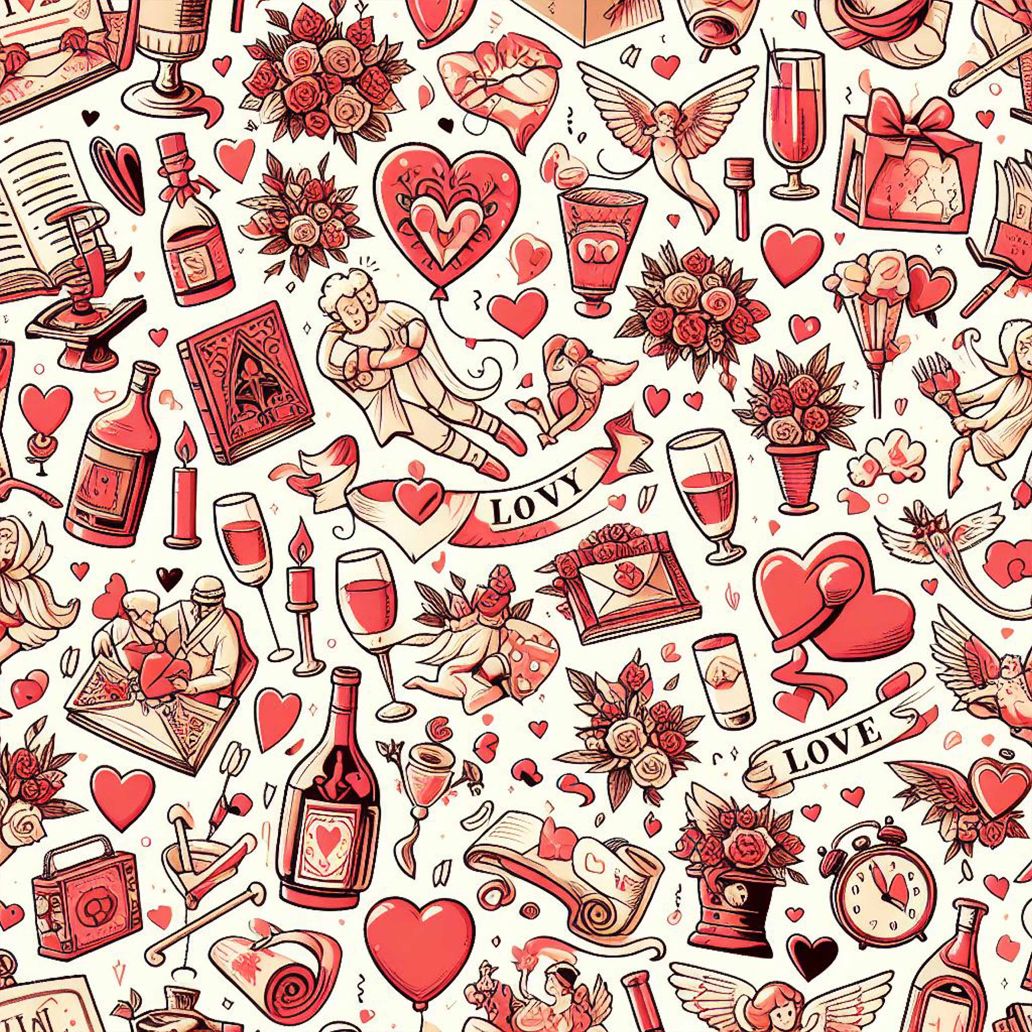 Valentine Red Seamless Digital Paper - CraftNest - Digital Crafting and Art