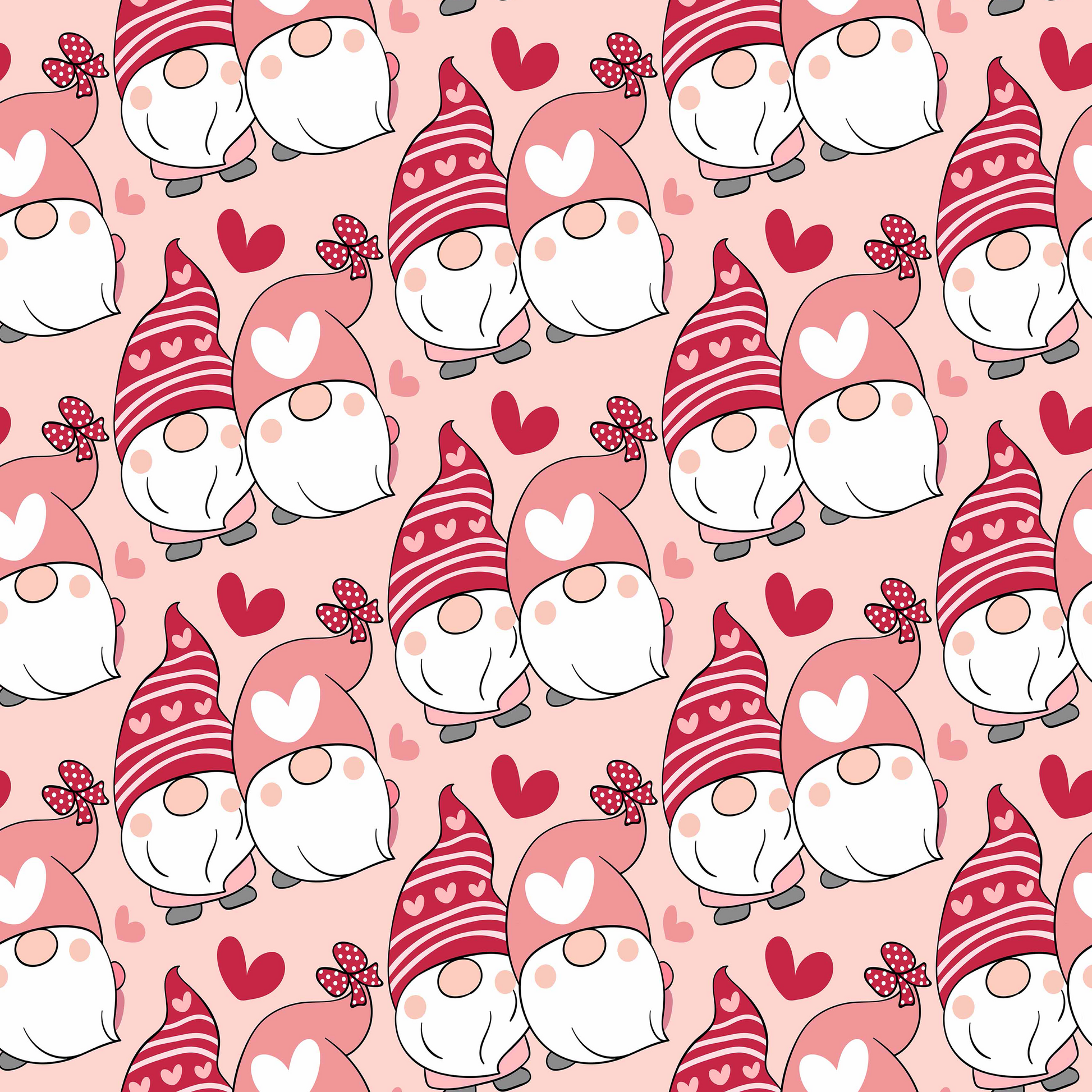 Valentines Day Gnome Seamless Digital Paper - CraftNest - Digital Crafting and Art