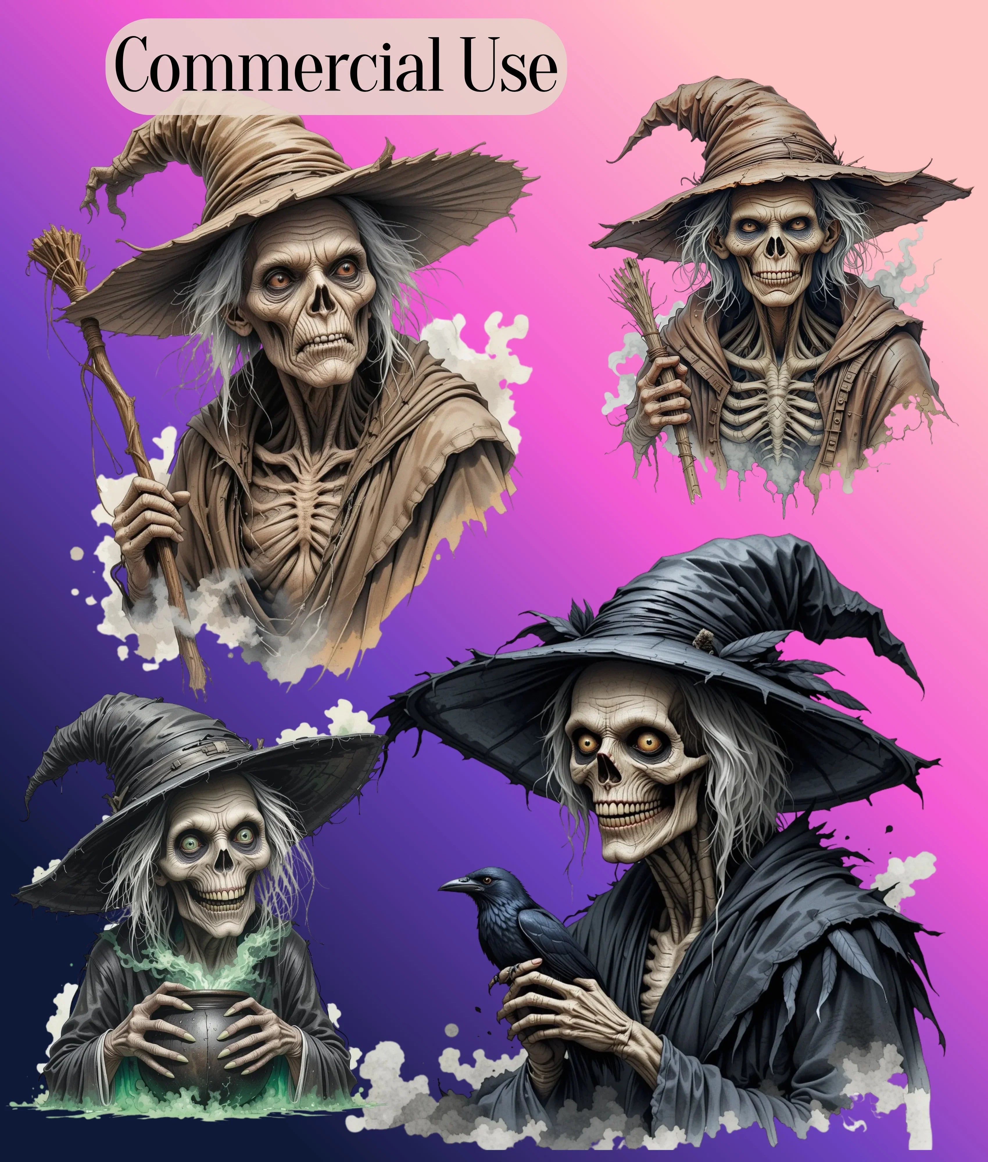 Old Hag Witch Clipart Bundle - CraftNest - Digital Crafting and Art