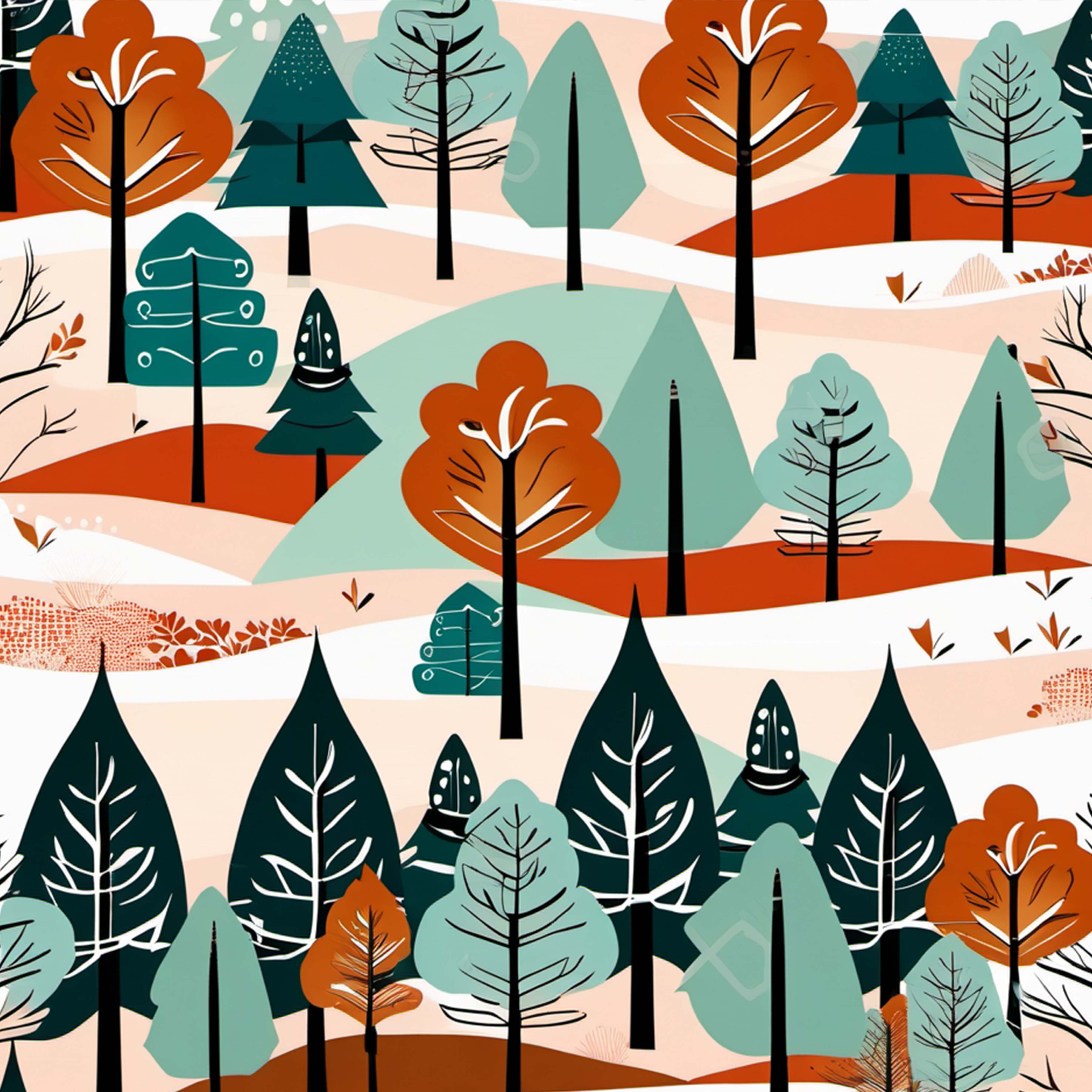 Winter Christmas Seamless Digital Paper - CraftNest - Digital Crafting and Art