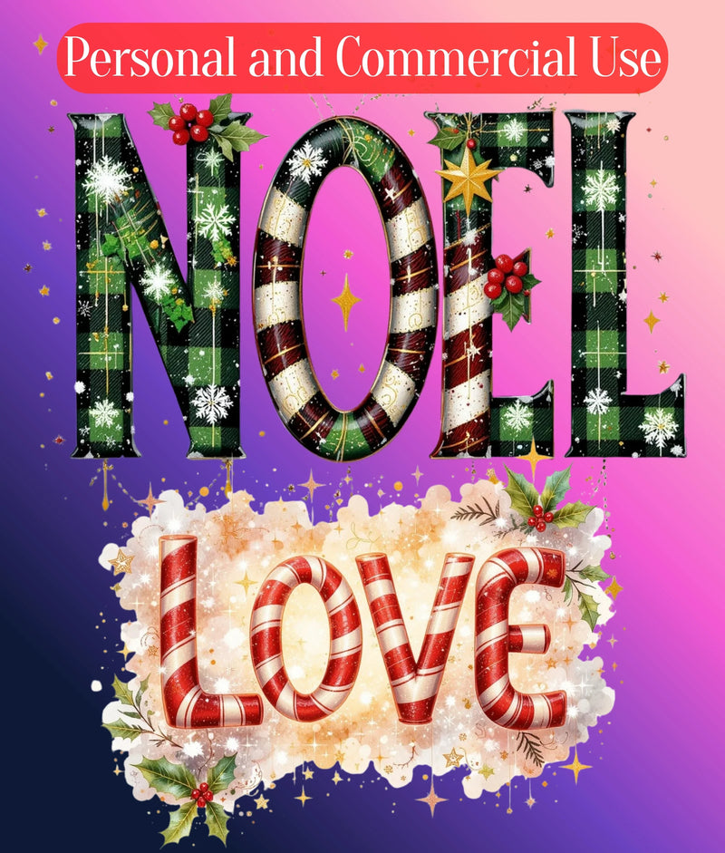Christmas Flannel Text Clipart Bundle - CraftNest - Digital Crafting and Art