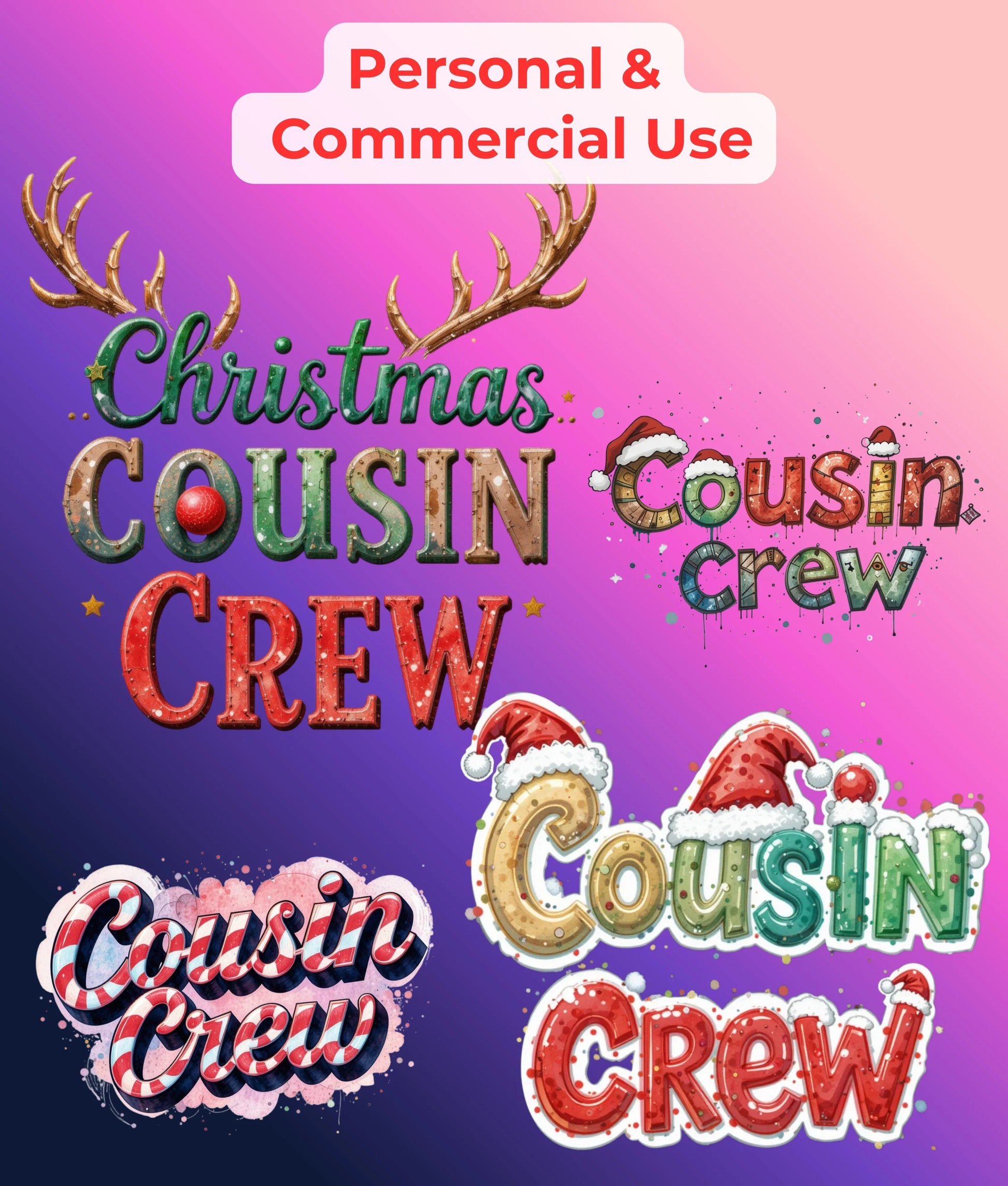 Cousin Crew Christmas Clipart Bundle - CraftNest - Digital Crafting and Art