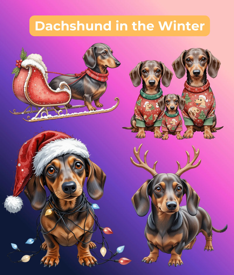 Dachshund Through the Seasons Clipart Bundle - CraftNest - Digital Crafting and Art