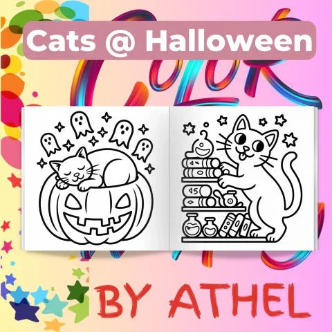 Halloween Cats Coloring Book Bundle - CraftNest - Digital Crafting and Art