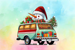 Christmas Driving Gnome Clipart Bundle - CraftNest - Digital Crafting and Art