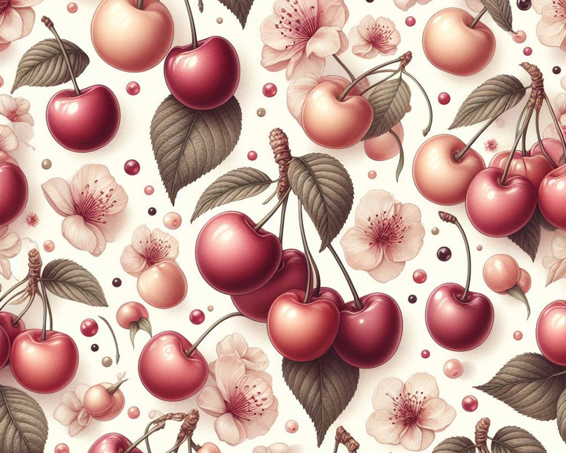 Cherry Seamless Digital Paper - CraftNest - Digital Crafting and Art