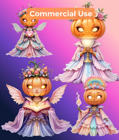 Pastel Pumpkin Goddess Clipart Bundle - CraftNest - Digital Crafting and Art