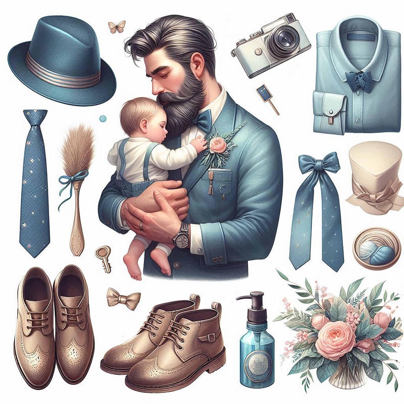 Father's Day Seamless Digital Paper - CraftNest - Digital Crafting and Art