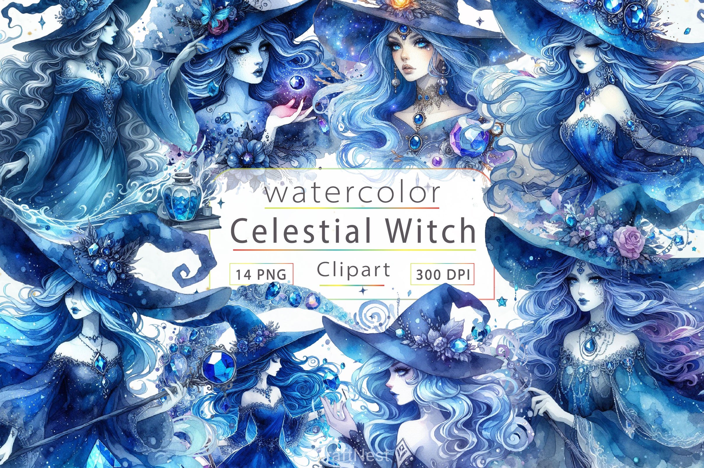 Celestial Witches Clipart Bundle - CraftNest - Digital Crafting and Art
