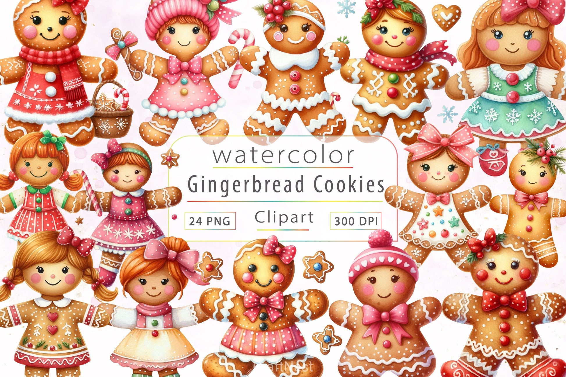 Christmas Gingerbread Cookie Clipart Bundle - CraftNest - Digital Crafting and Art