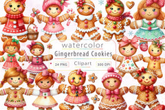 Christmas Gingerbread Cookie Clipart Bundle - CraftNest - Digital Crafting and Art