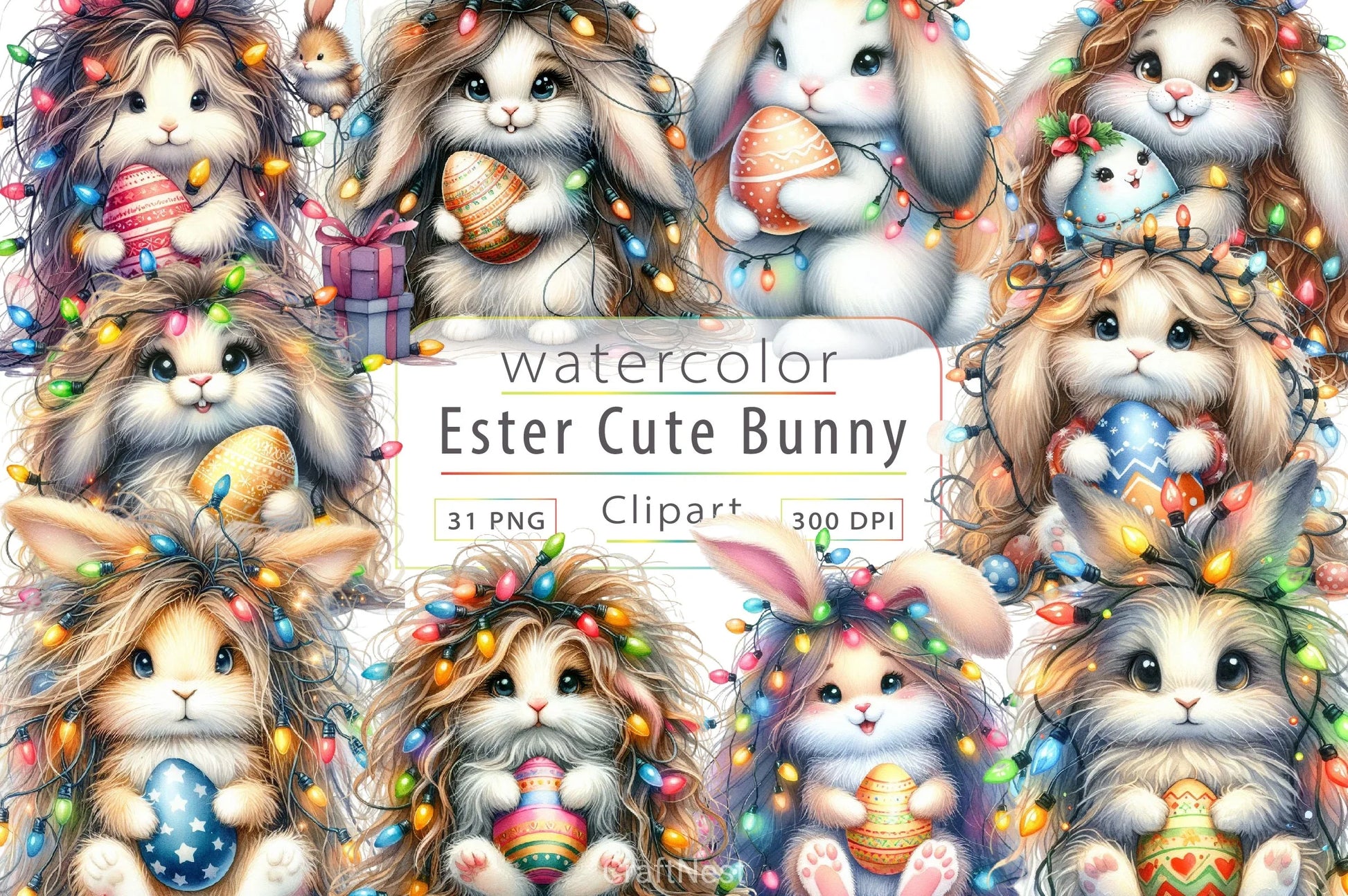 Easter Bunny Clipart Bundle 20 - CraftNest - Digital Crafting and Art