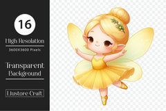 Cute Fairy Yellow Dress Clipart Bundle - CraftNest - Digital Crafting and Art