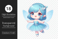 Cute Fairy Blue Dress Clipart Bundle - CraftNest - Digital Crafting and Art
