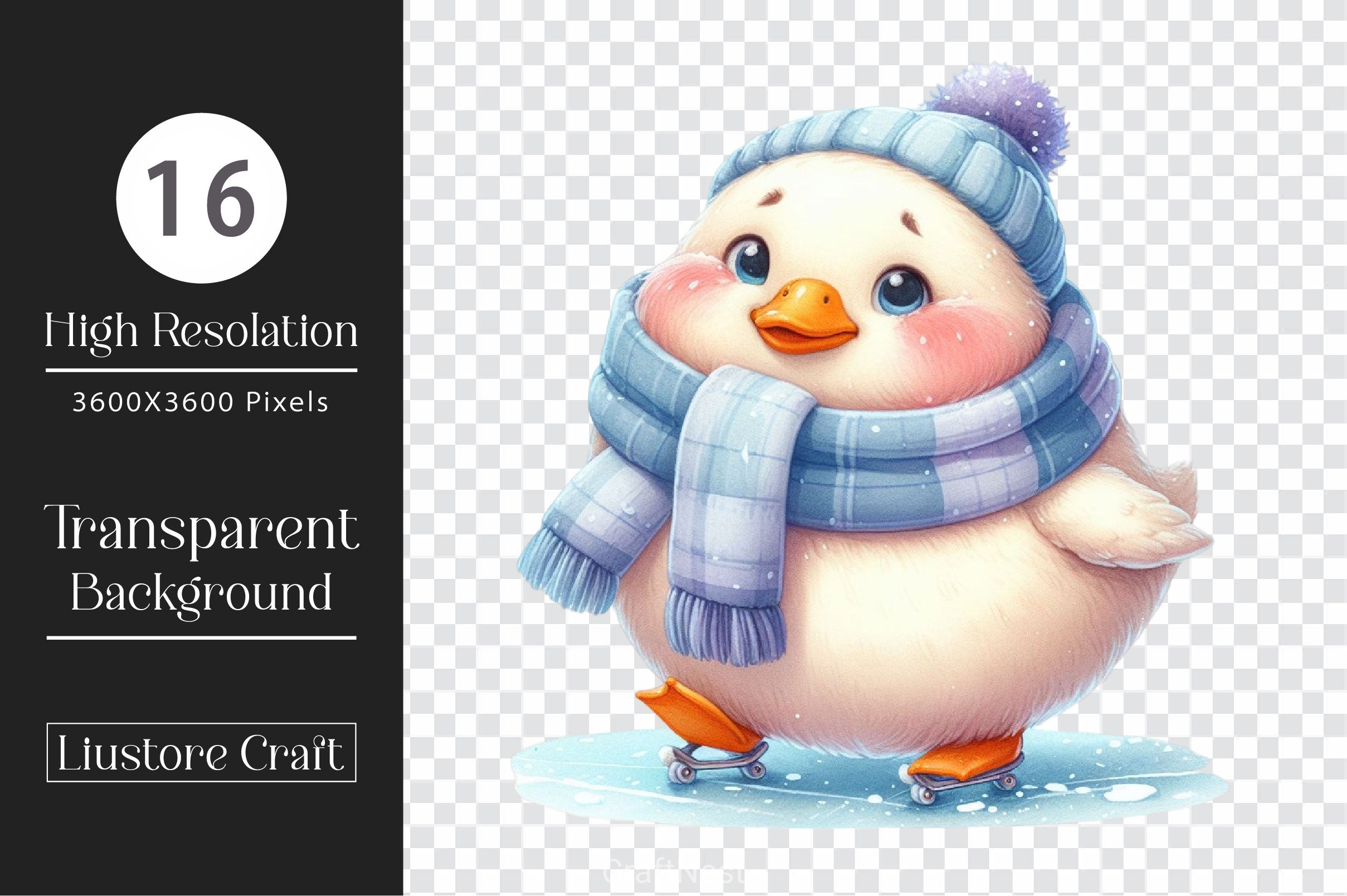 Cute Winter Duck Clipart Bundle - CraftNest - Digital Crafting and Art