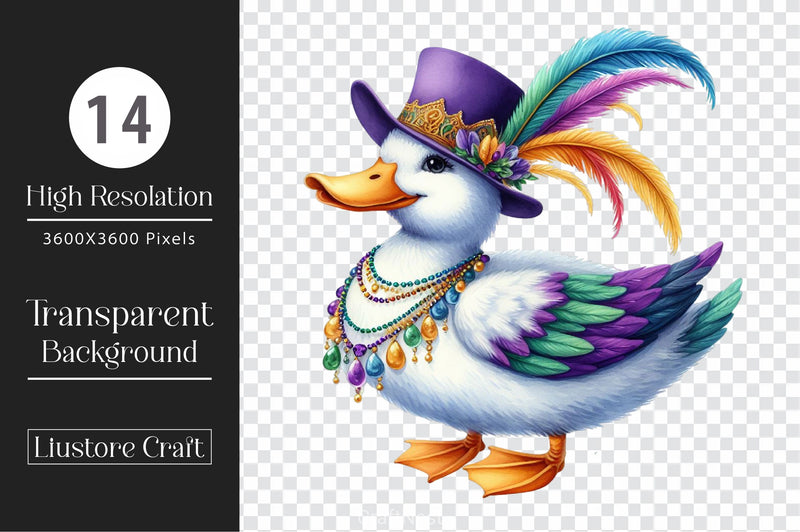 Mardi Gras Duck Clipart Bundle 3 - CraftNest - Digital Crafting and Art
