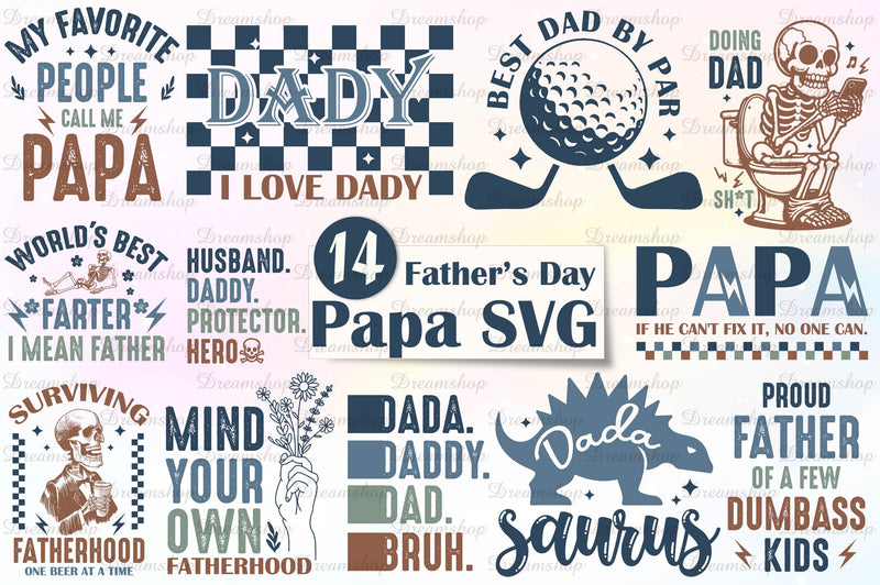Fathers Day Dad Papa SVG Clipart Bundle - CraftNest - Digital Crafting and Art