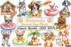 Summer Dogs Clipart Bundle 99 - CraftNest - Digital Crafting and Art
