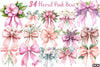 Floral Pink Bow Clipart Bundle