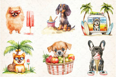 Summer Dogs Clipart Bundle 99 - CraftNest - Digital Crafting and Art