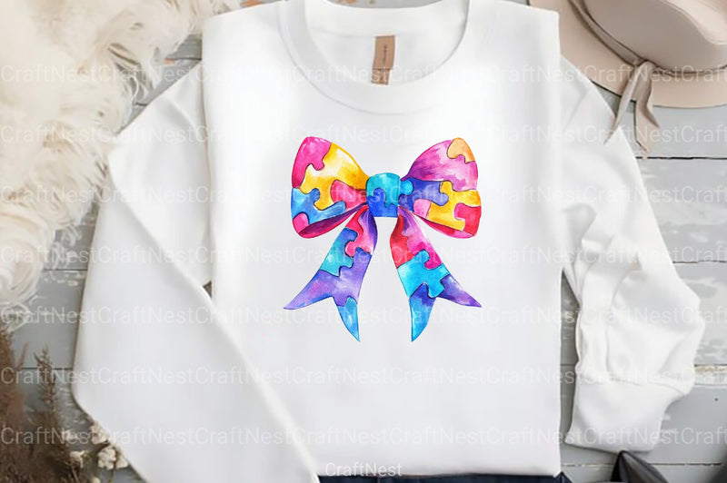 Autism Awareness Bow Clipart Bundle 345 - CraftNest - Digital Crafting and Art