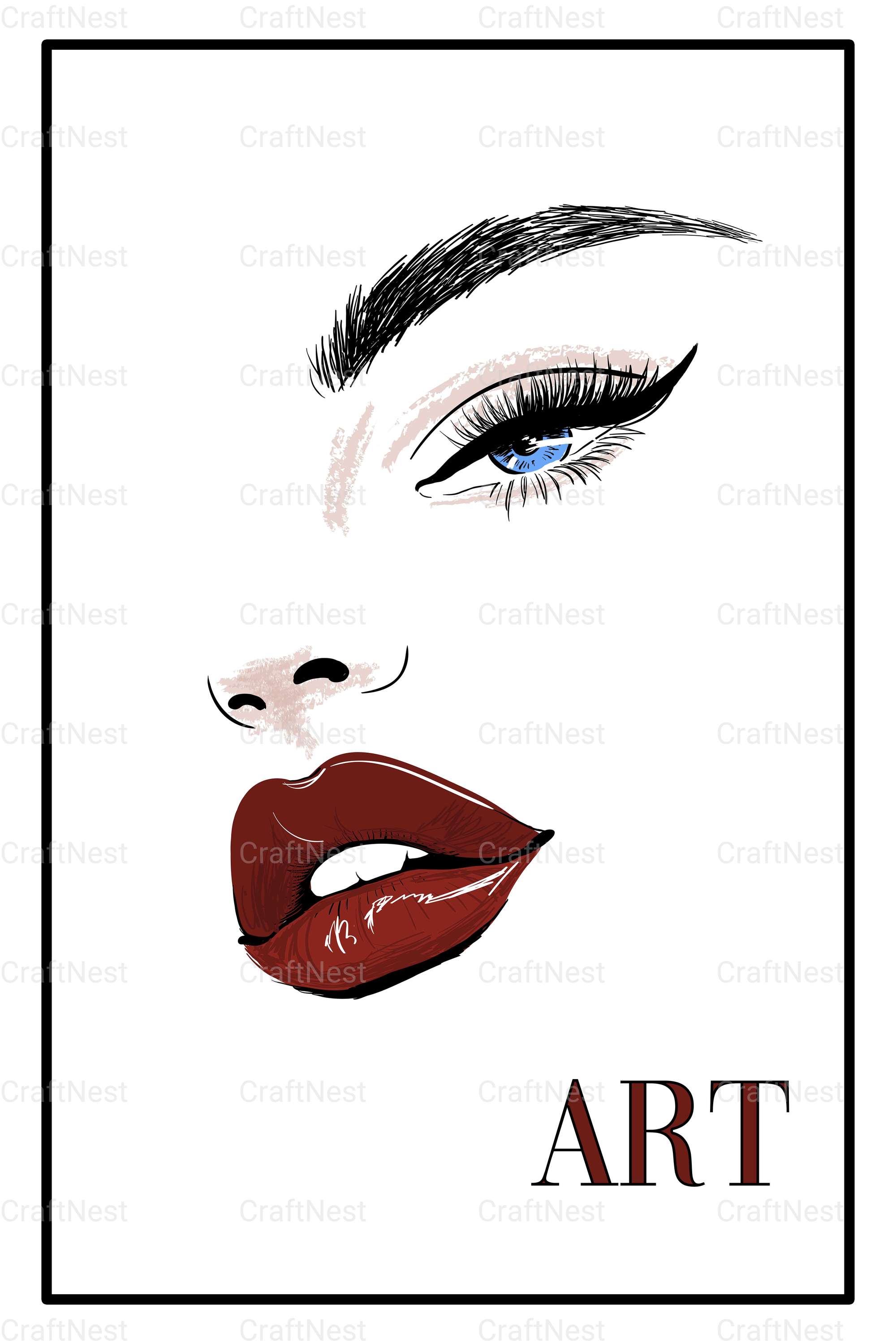 Fashion Makeup Aesthetic Wall Art - CraftNest - Digital Crafting and Art