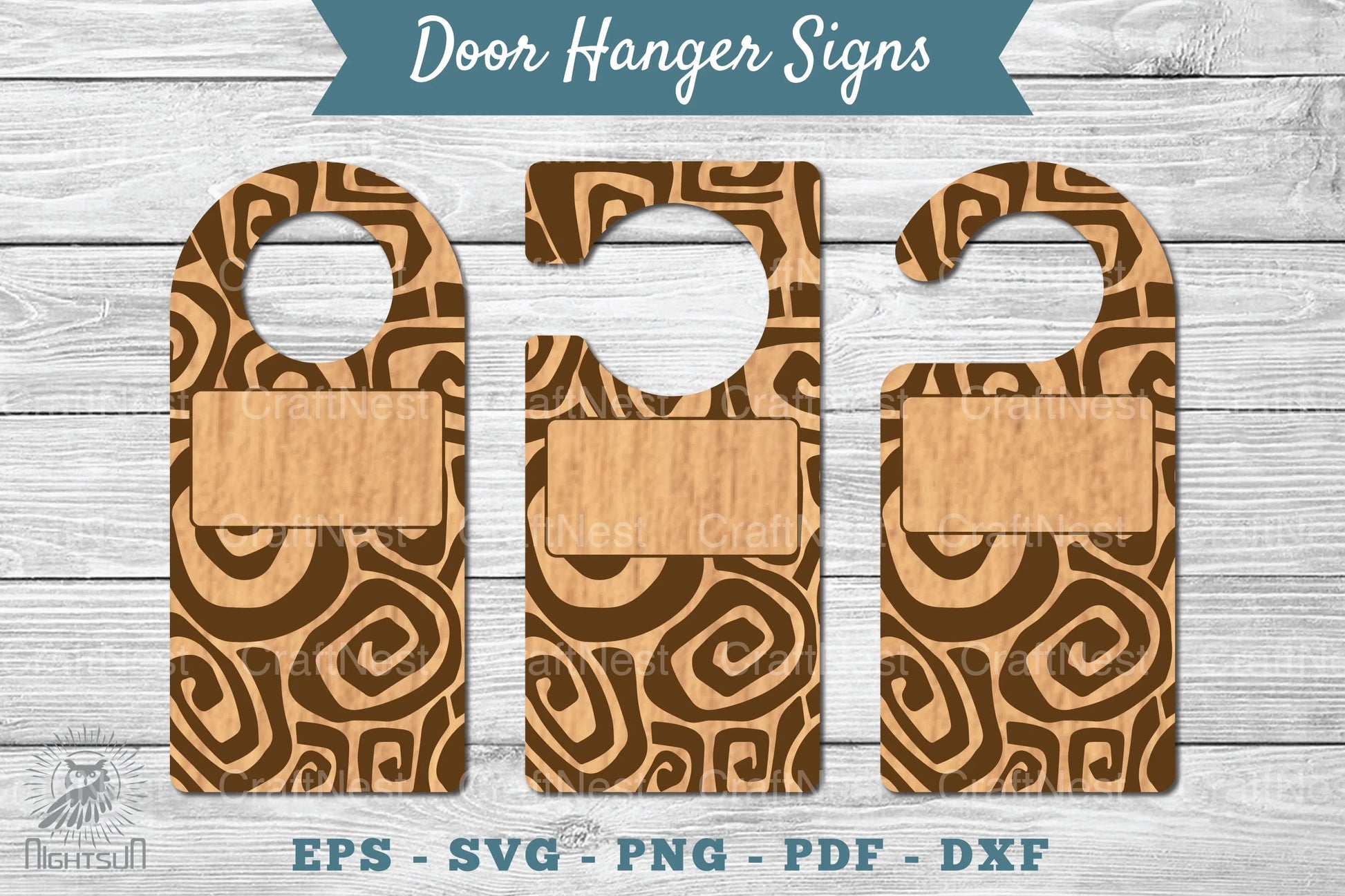 Abstract Door Hanger Signs Template Clipart Bundle - CraftNest - Digital Crafting and Art