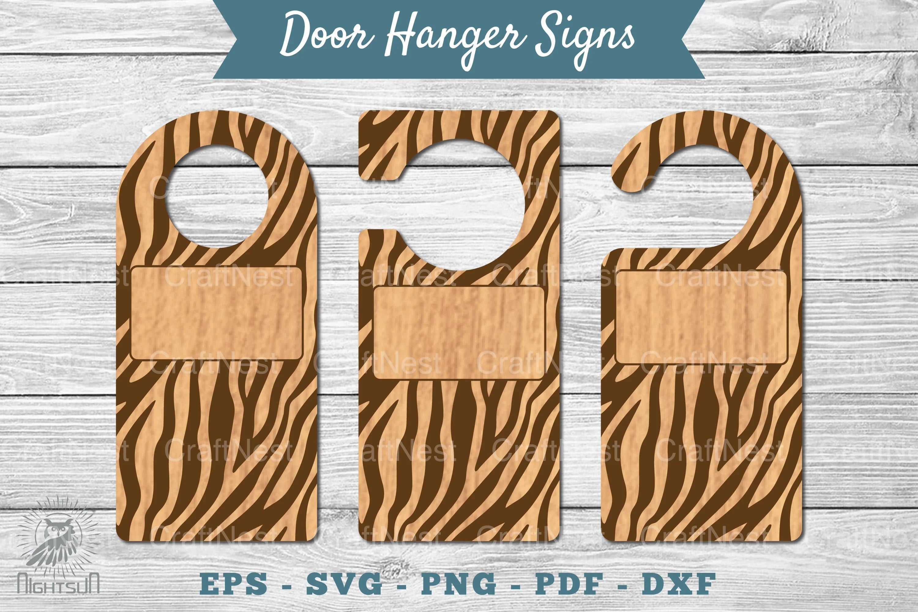 Abstract Door Hanger Signs Template SVG Bundle - CraftNest - Digital Crafting and Art