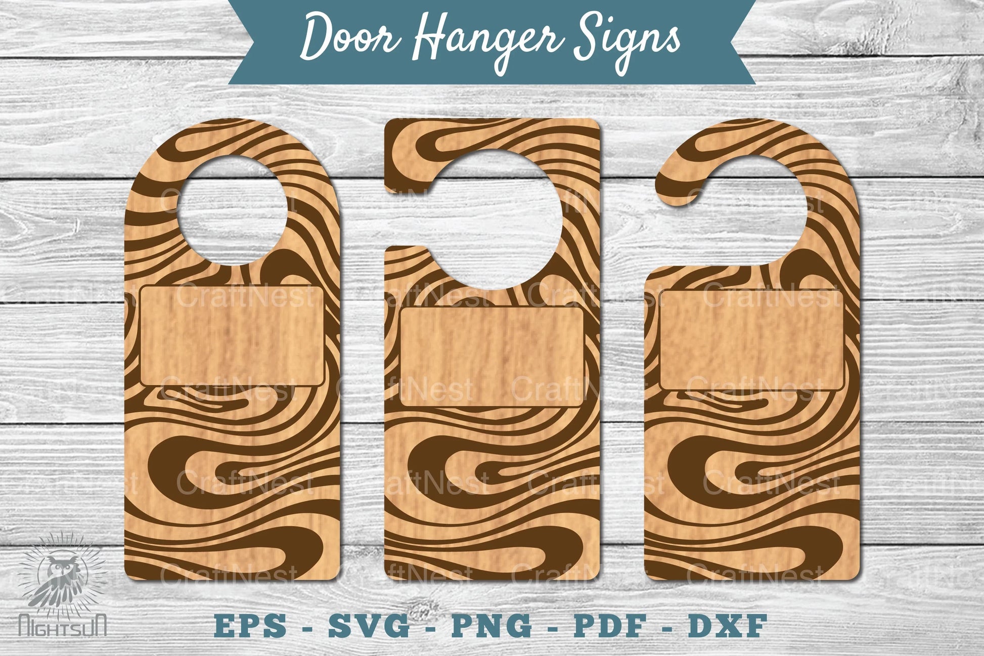 Abstract Door Hanger Signs Template Clipart Bundle - CraftNest - Digital Crafting and Art