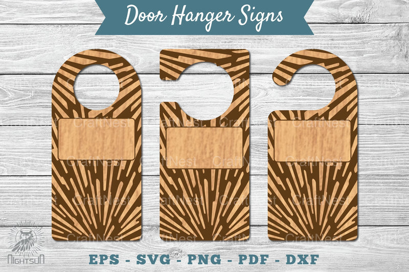 Abstract Door Hanger Signs Template SVG Bundle - CraftNest - Digital Crafting and Art