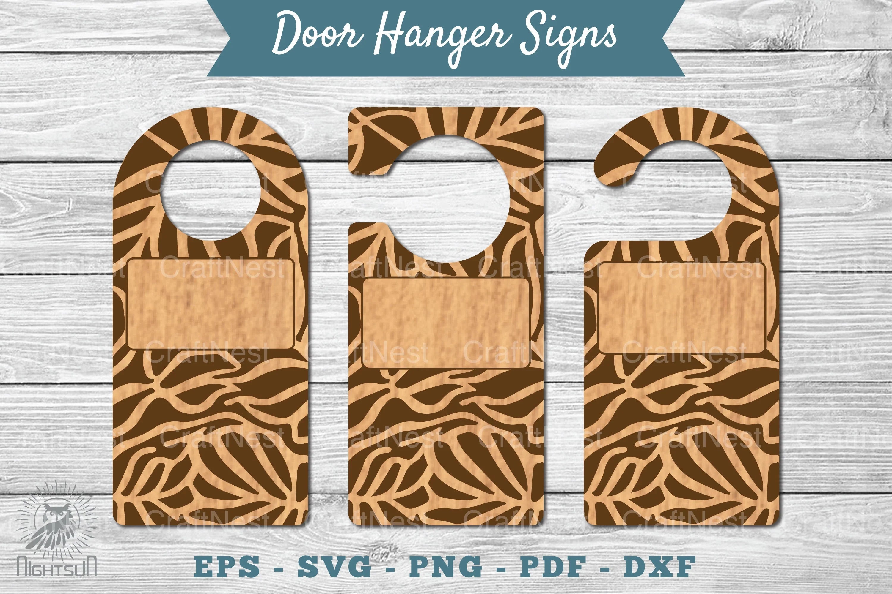 Abstract Door Hanger Signs Template Clipart Bundle - CraftNest - Digital Crafting and Art
