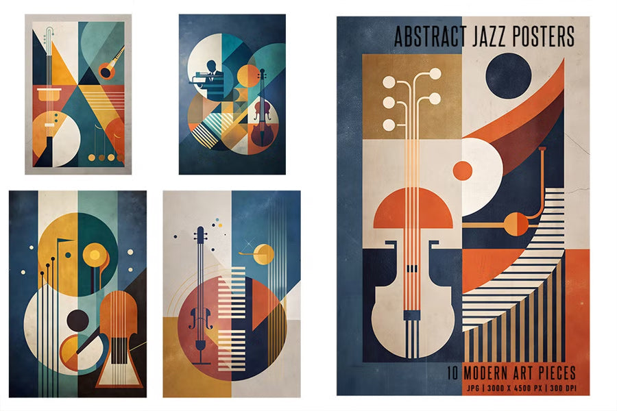 Abstract Jazz Posters - Wall Art