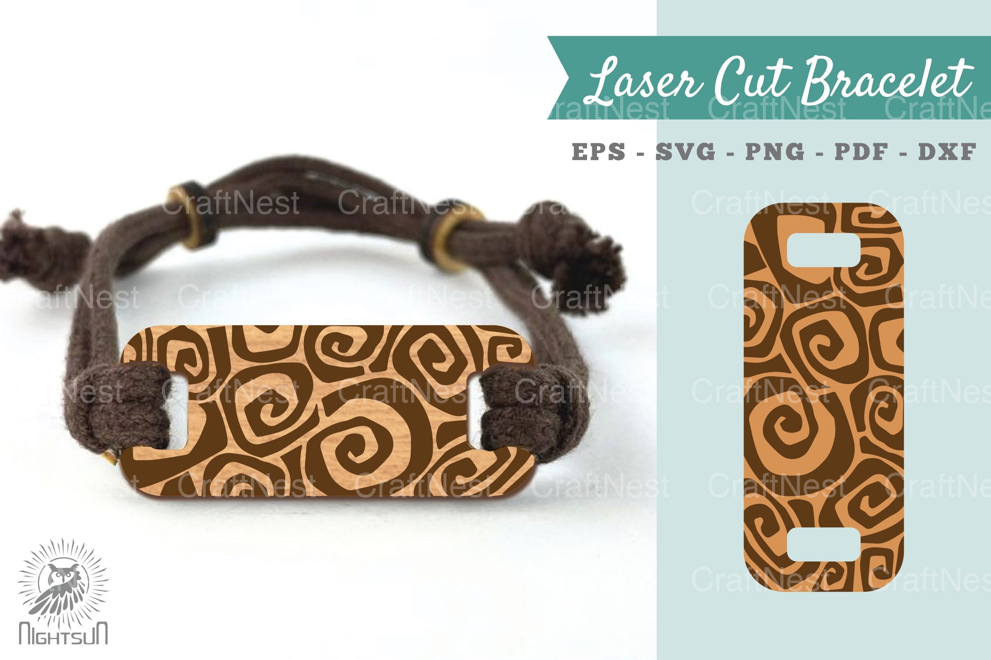 Abstract Pattern Laser Cut Bracelet Design Bundle - CraftNest - Digital Crafting and Art