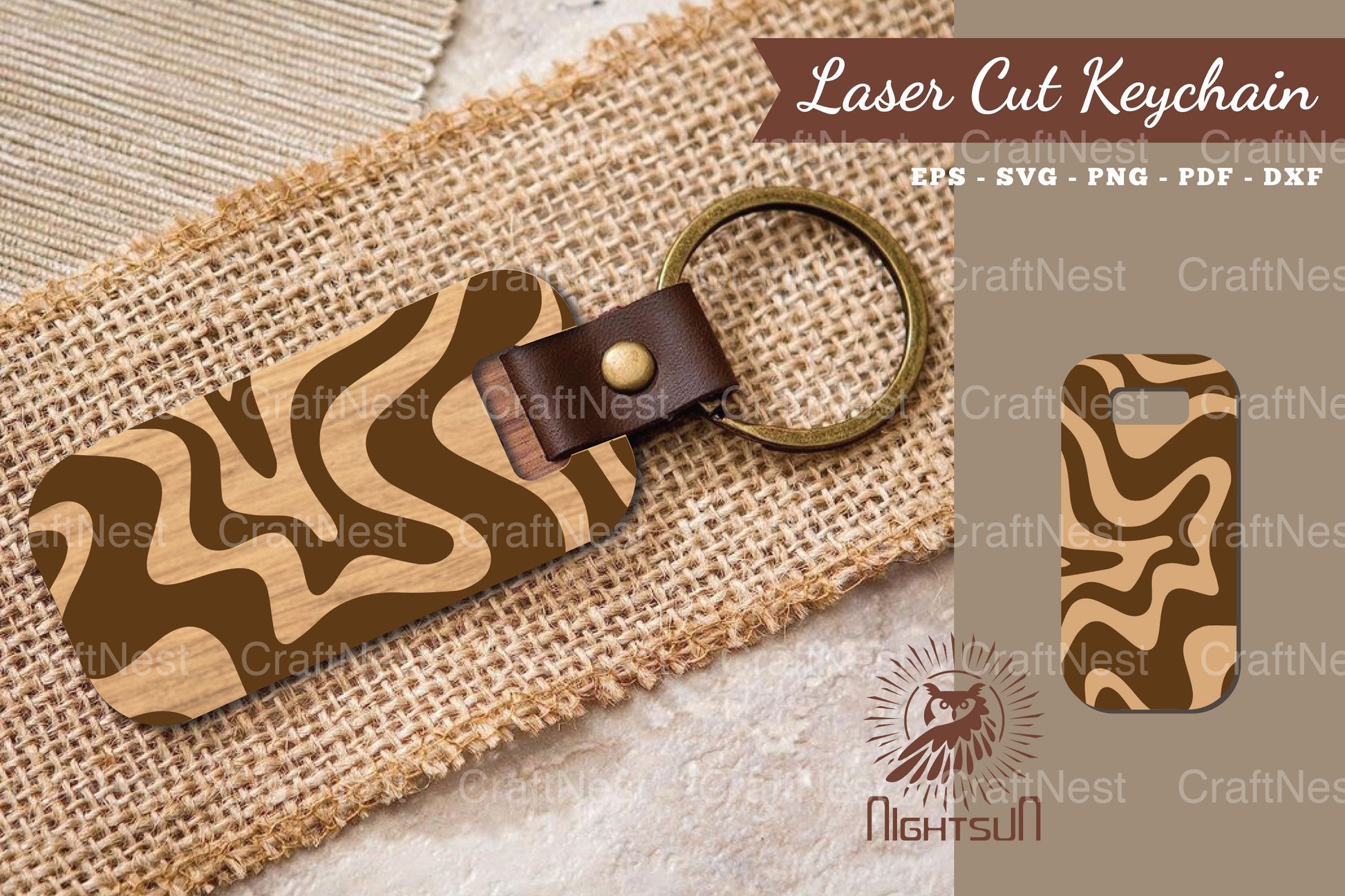 Abstract Pattern Laser Cut Keychain Design Bundle - CraftNest - Digital Crafting and Art