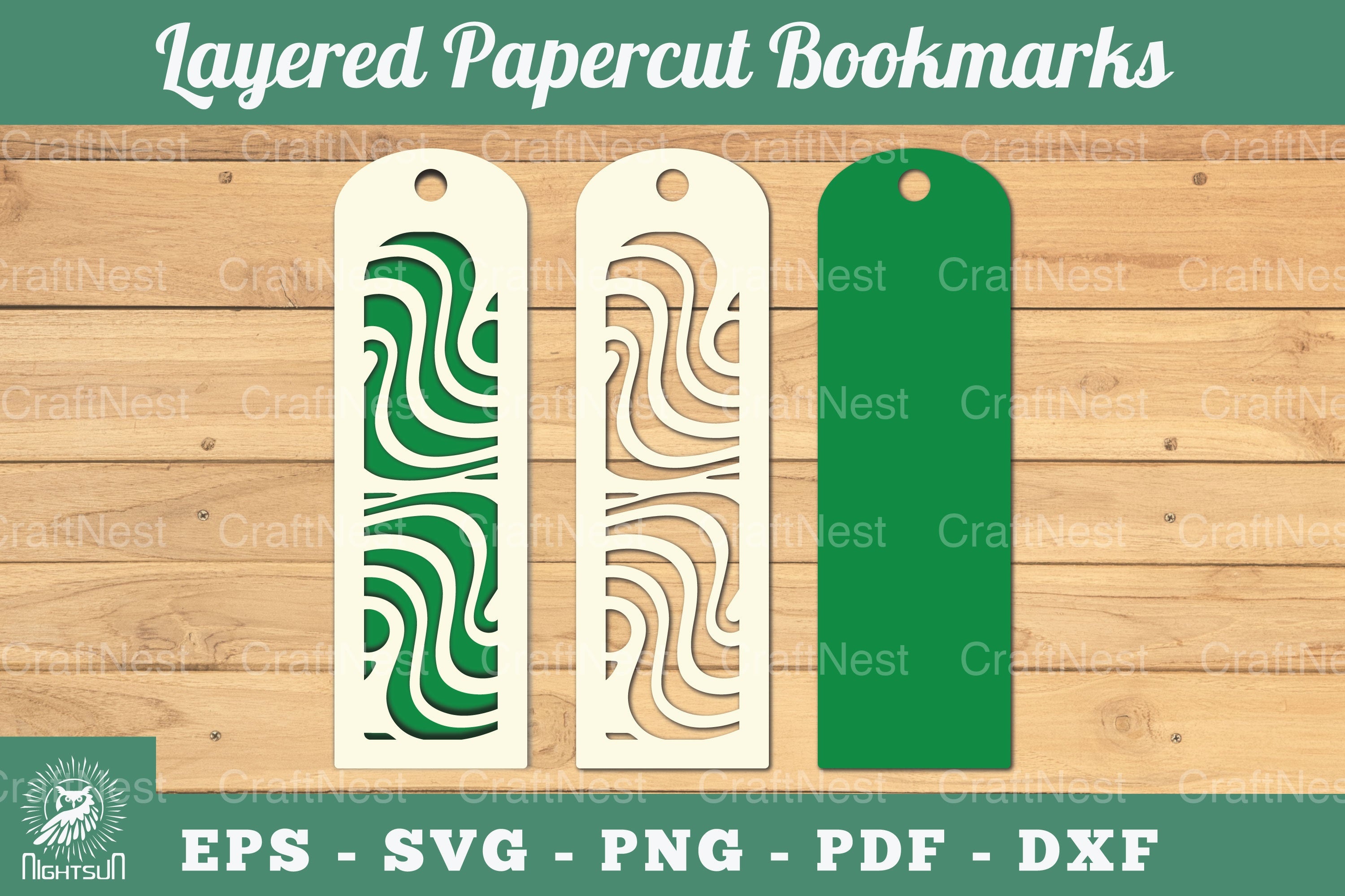 Abstract Pattern Layered Papercut Bookmarks Clipart Bundle - CraftNest - Digital Crafting and Art