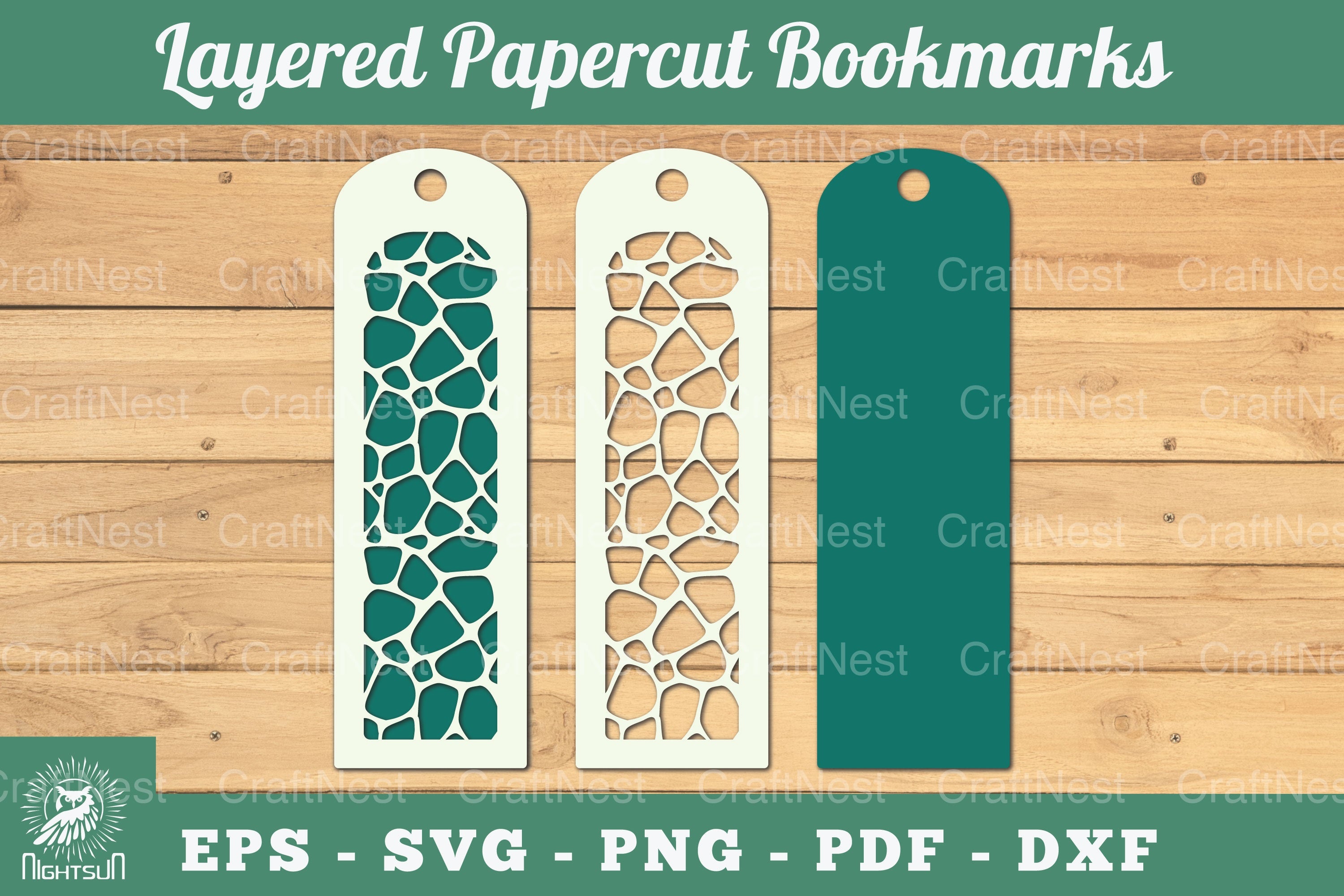 Abstract Pattern Layered Papercut Bookmarks Clipart Bundle - CraftNest - Digital Crafting and Art