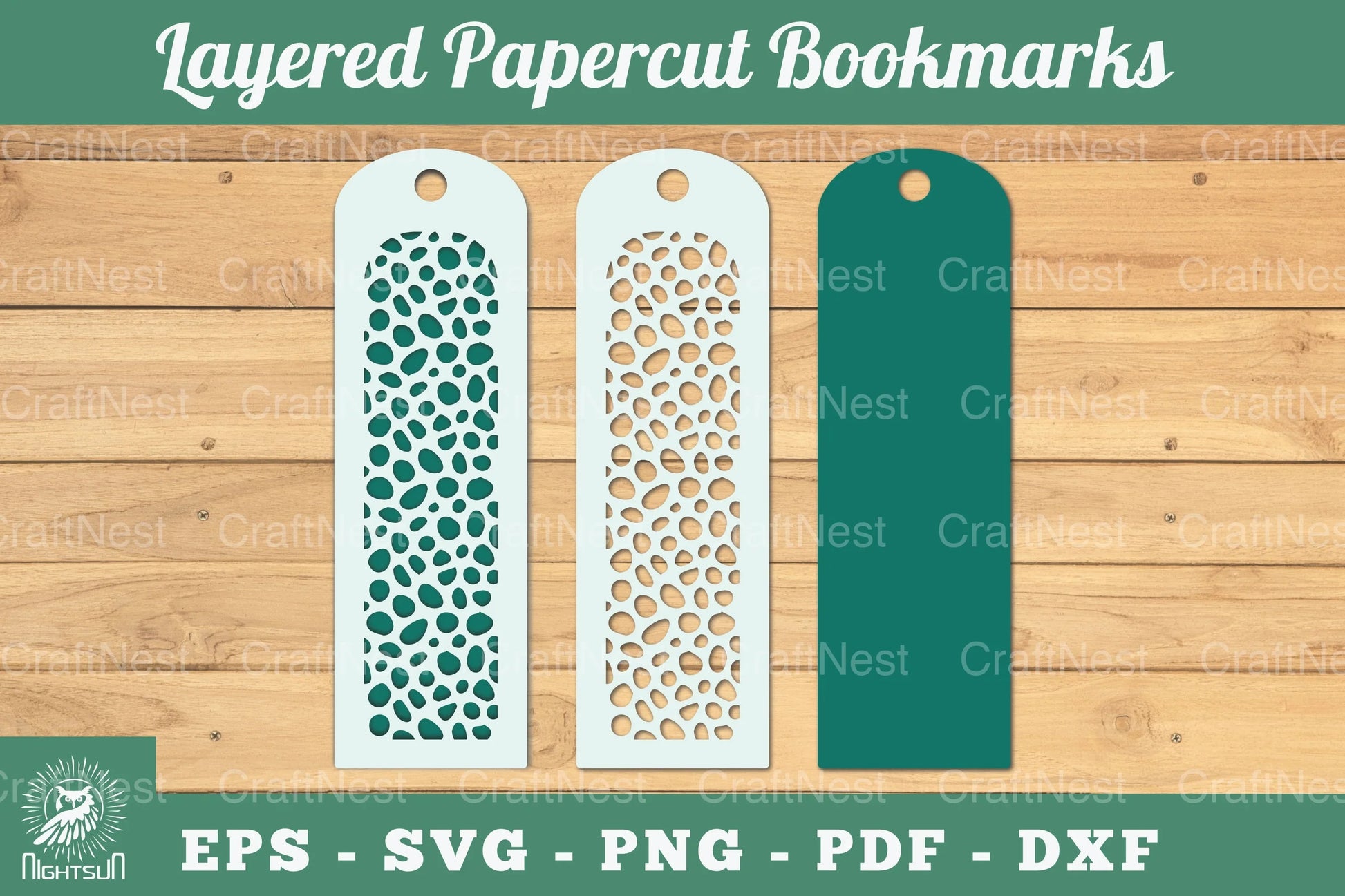 Abstract Pattern Layered Papercut Bookmarks Clipart Bundle - CraftNest - Digital Crafting and Art
