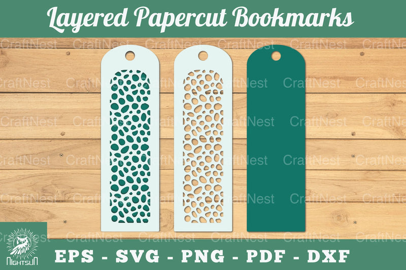 Abstract Pattern Layered Papercut Bookmarks Clipart Bundle - CraftNest - Digital Crafting and Art