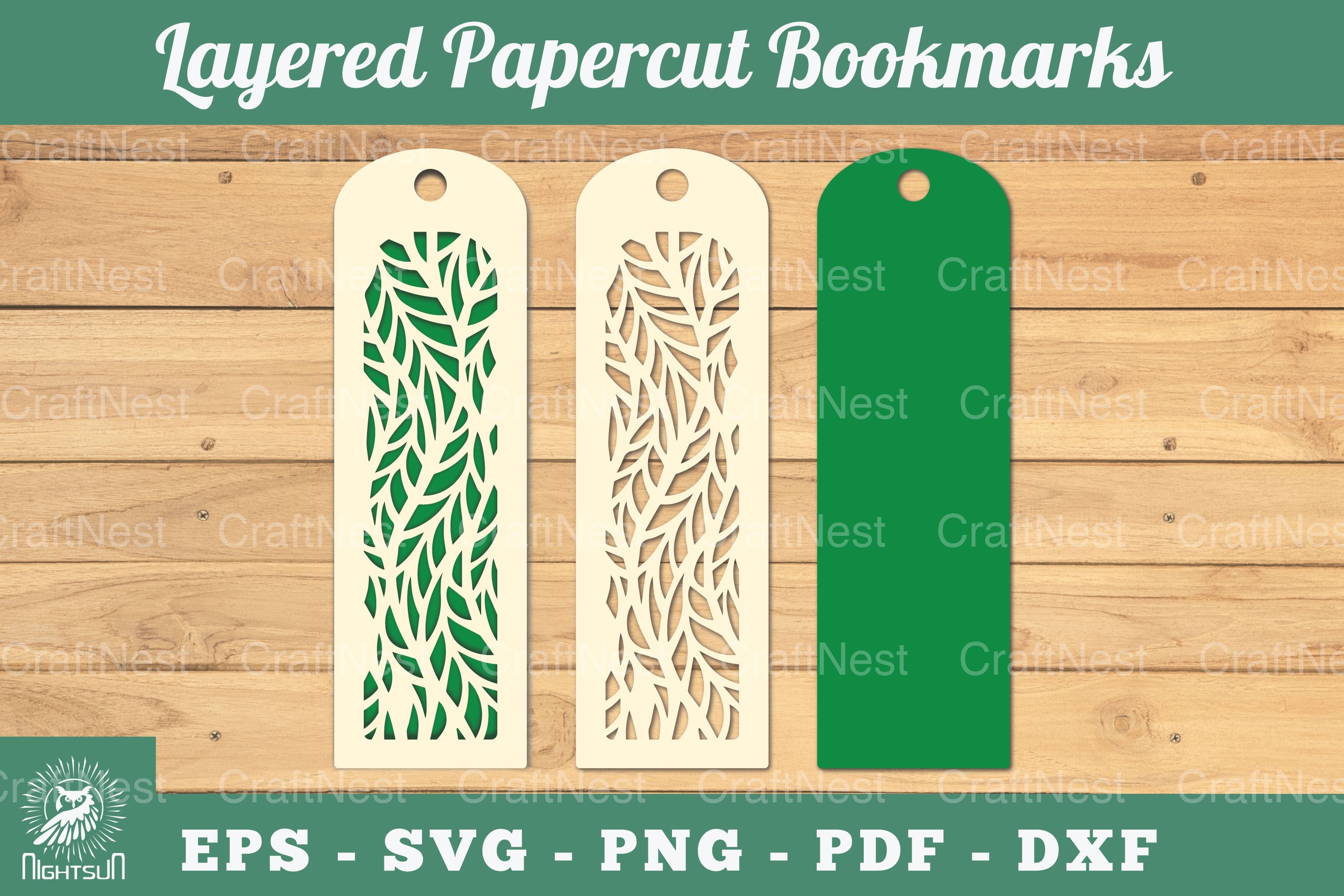 Abstract Pattern Layered Papercut Bookmarks Clipart Bundle - CraftNest - Digital Crafting and Art