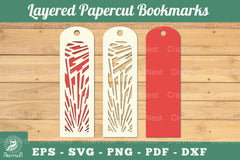 Abstract Pattern Layered Papercut Bookmarks Clipart Bundle - CraftNest - Digital Crafting and Art