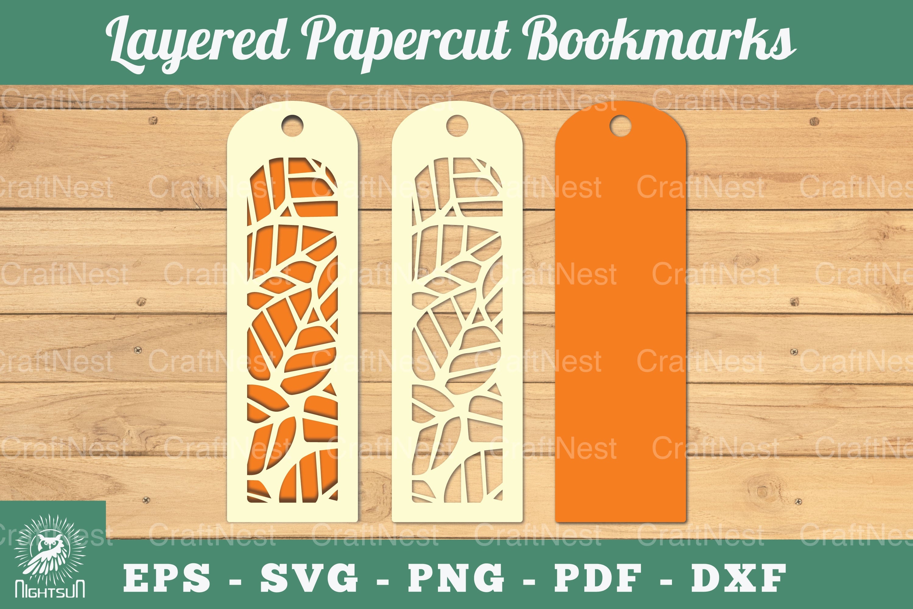 Abstract Pattern Layered Papercut Bookmarks Clipart Bundle - CraftNest - Digital Crafting and Art