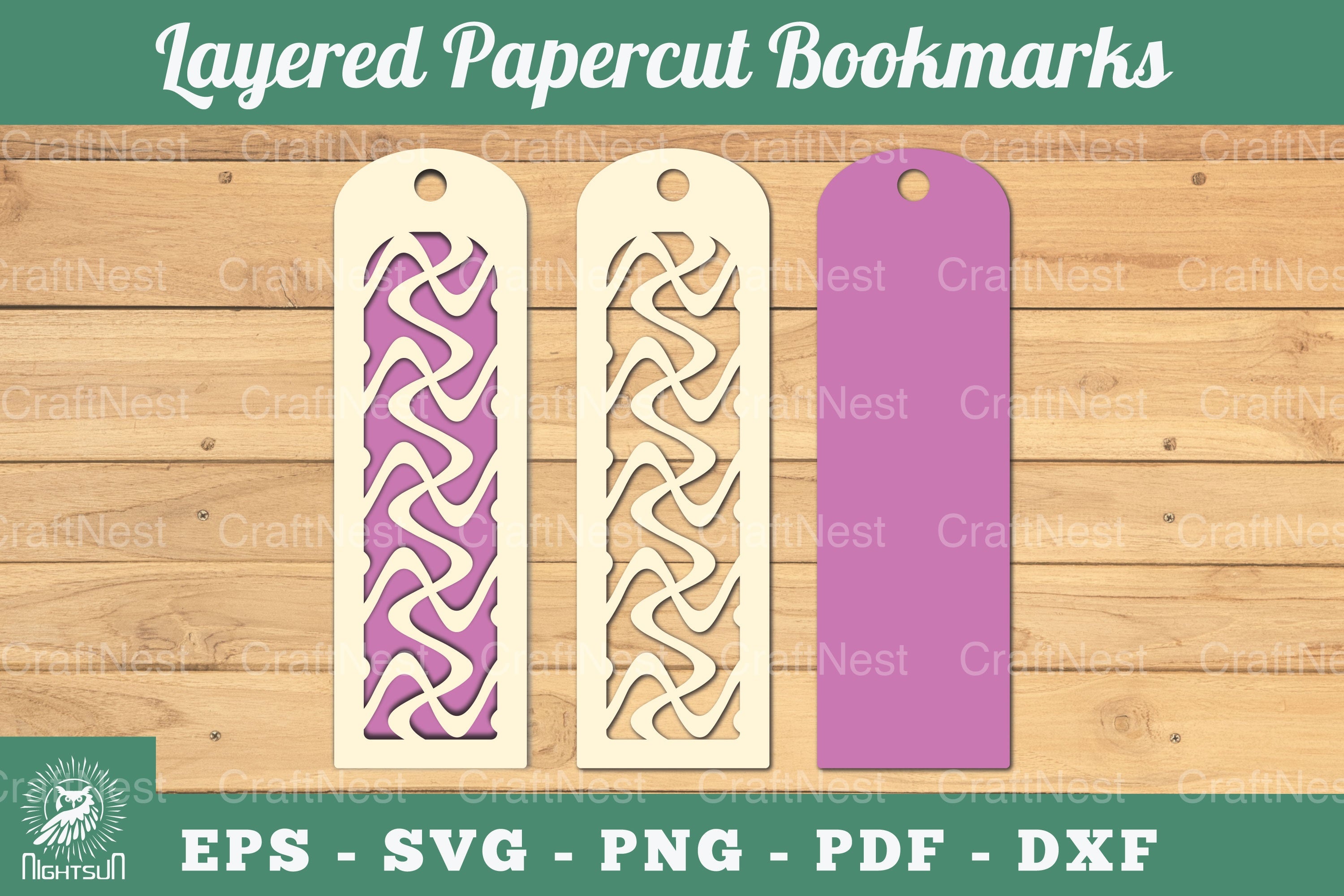 Abstract Pattern Layered Papercut Bookmarks Clipart Bundle - CraftNest - Digital Crafting and Art