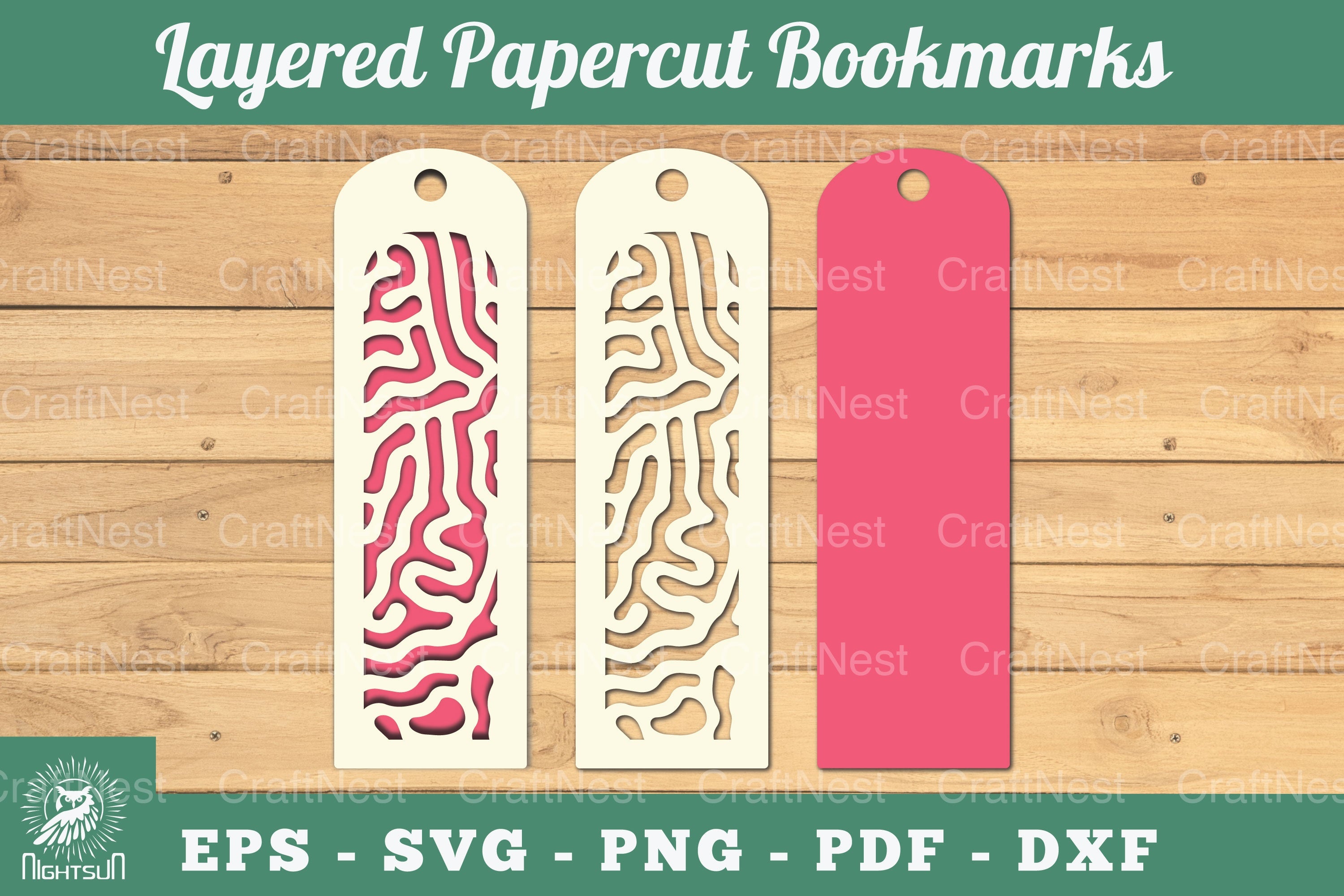 Abstract Pattern Layered Papercut Bookmarks Clipart Bundle - CraftNest - Digital Crafting and Art