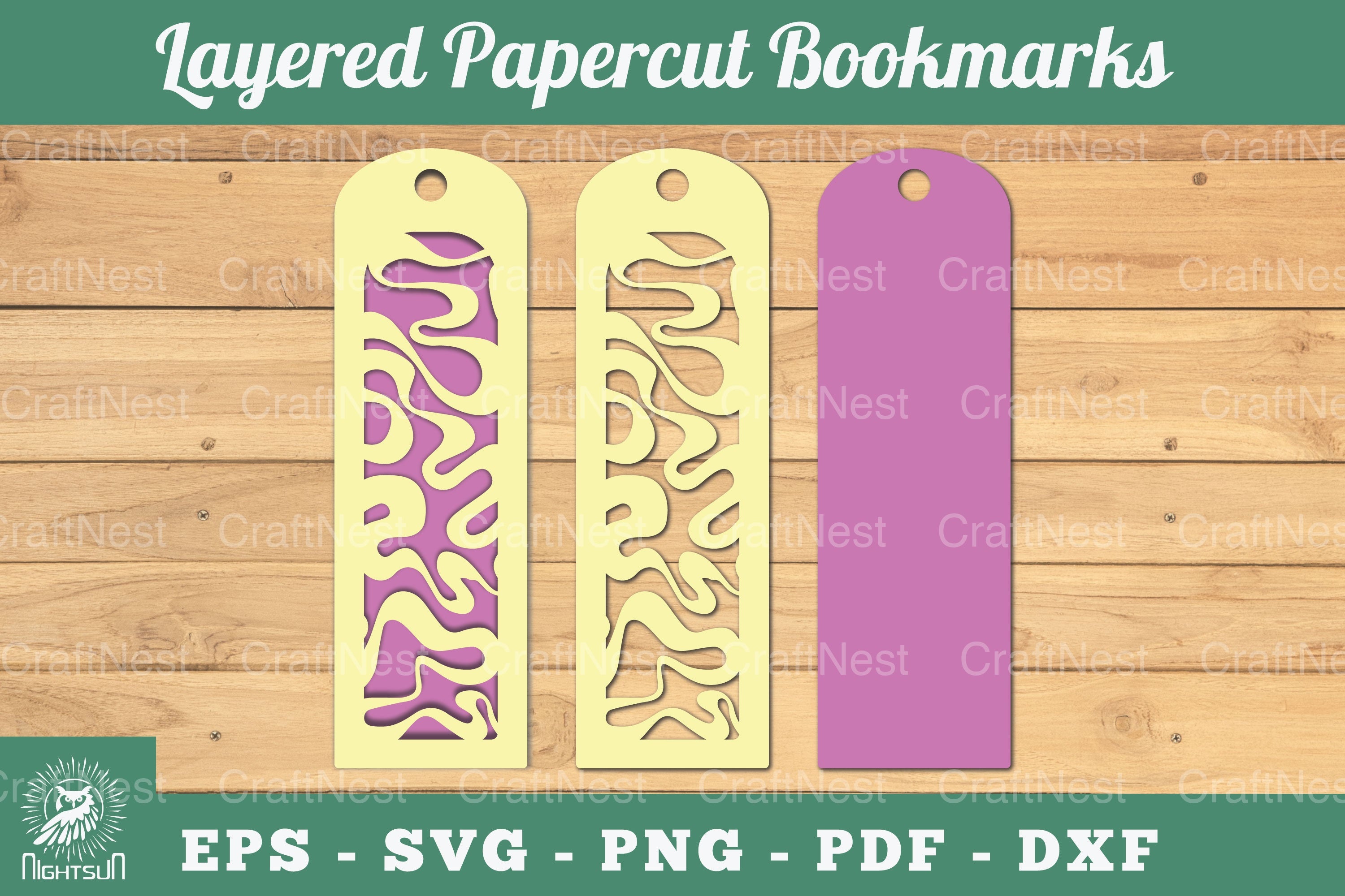Abstract Pattern Layered Papercut Bookmarks Clipart Bundle - CraftNest - Digital Crafting and Art