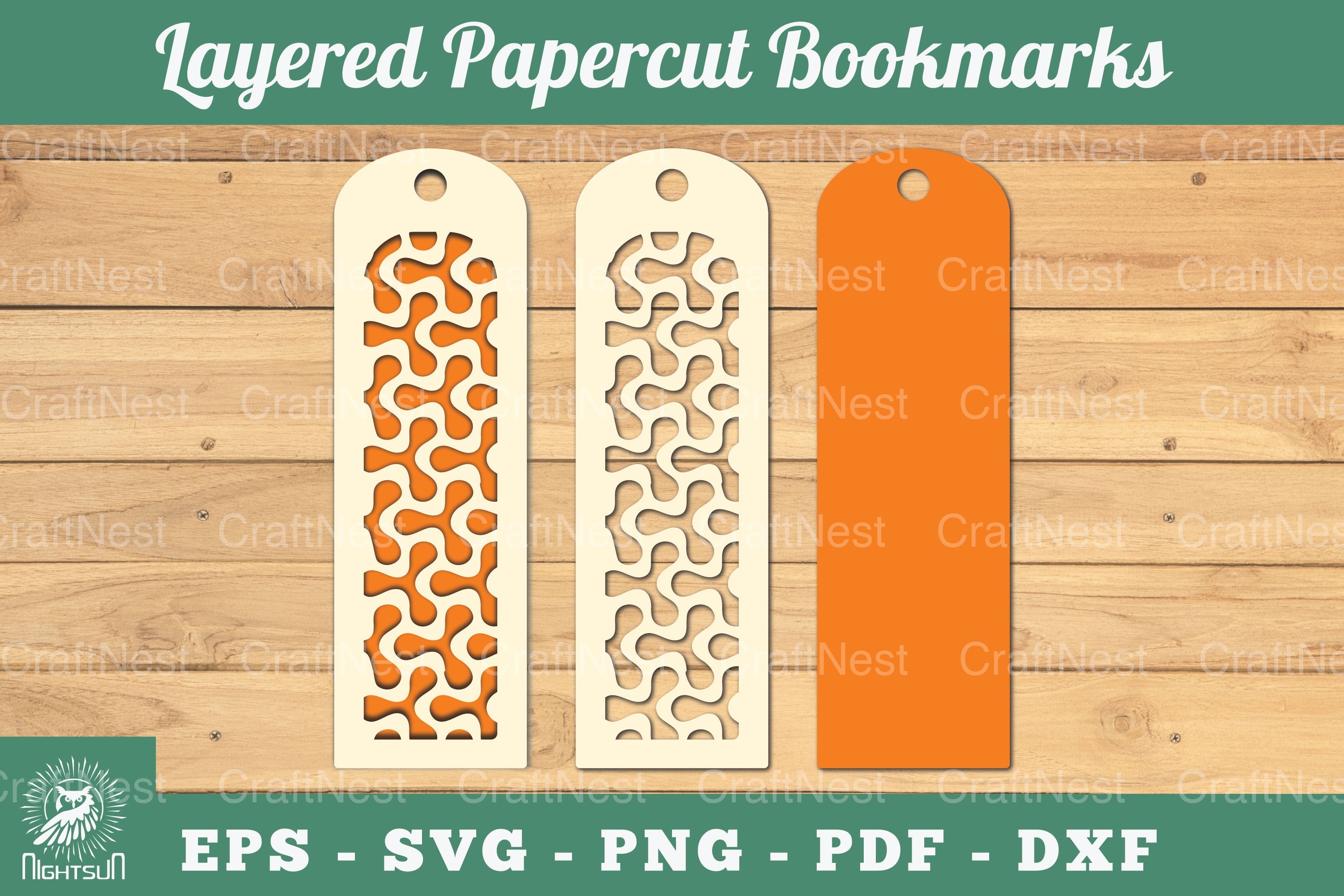 Abstract Pattern Layered Papercut Bookmarks Clipart Bundle - CraftNest - Digital Crafting and Art