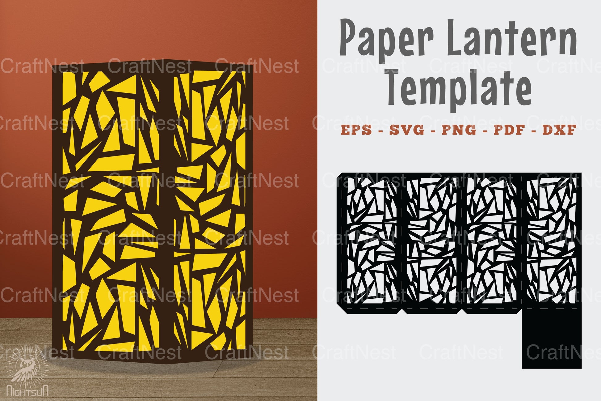 Abstract Pattern Paper Lantern Template - Clipart Bundle - CraftNest - Digital Crafting and Art