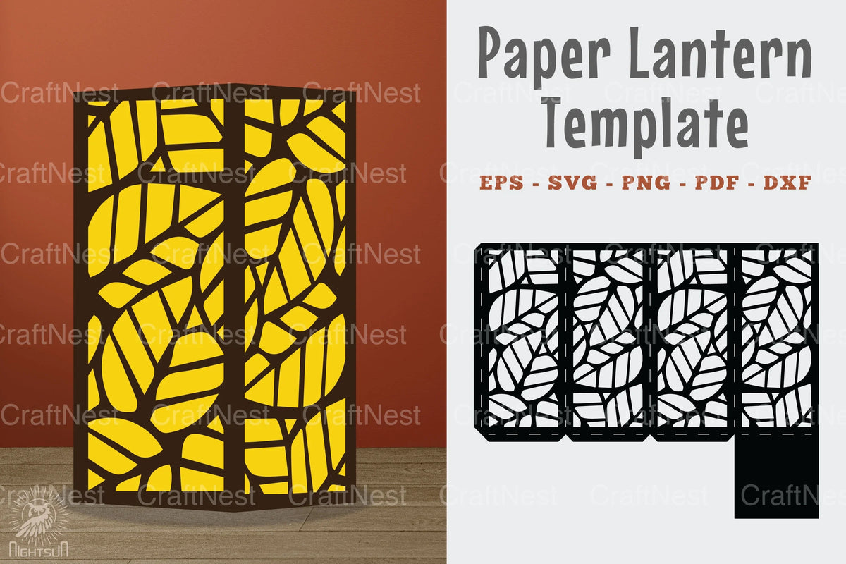 T Shape Lantern Pattern Abstract Pattern Paper Lantern Template - Clipart Bundle