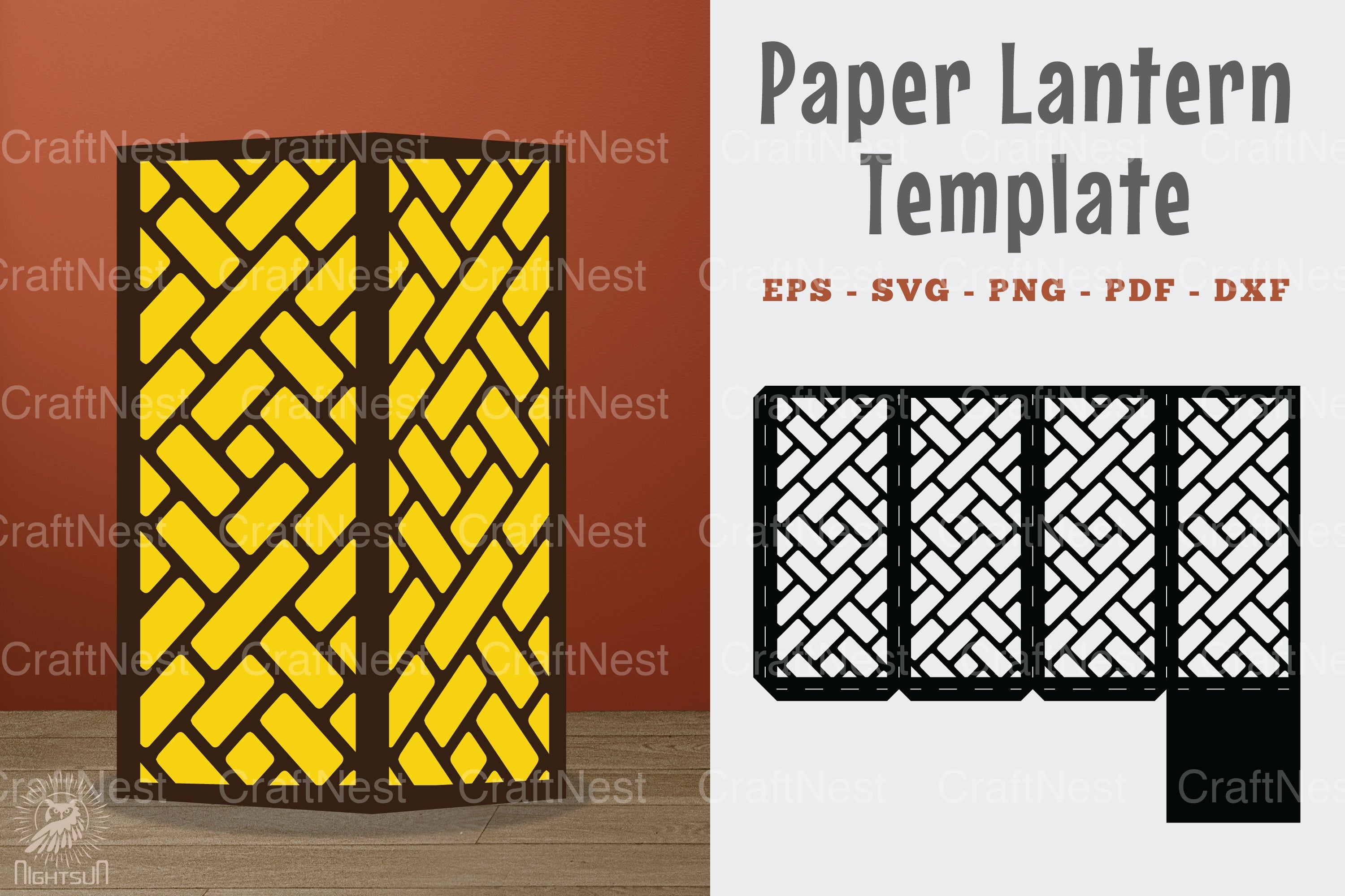 Abstract Pattern Paper Lantern Template Clipart Bundle - CraftNest - Digital Crafting and Art